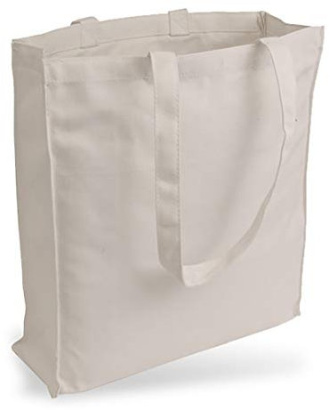 Cottonbagjoe Jutebeutel aus strapazierfähigem Jeansstoff mit Seiten- und Bodenfalte, unbedruckt, mit zwei langen Henkeln, Größe: 38x42x10cm