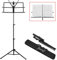 ffalstaff Leggio Musicale Robusto - Resistente - Stabile e Versatile con Altezza Regolabile - Porta Spartiti Con Molle Blocca Fogli - Richiudibile e Portatile con Borsa Impermeabile e Tracolla (Nero)