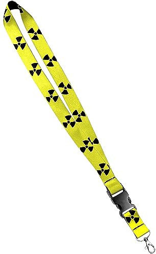 Moose Pet Wear Bedrucktes Schlüsselband – Satin-Schlüsselanhänger mit seitlicher Schnalle und Druckknopf, Ausweishalter, 1,9 cm, Strahlungssymbol
