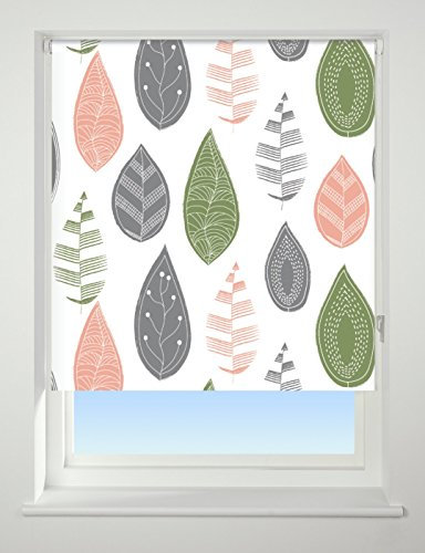 UNIVERSAL Leaf Patterned Thermal Blackout Roller Blind, Multi, W120cm