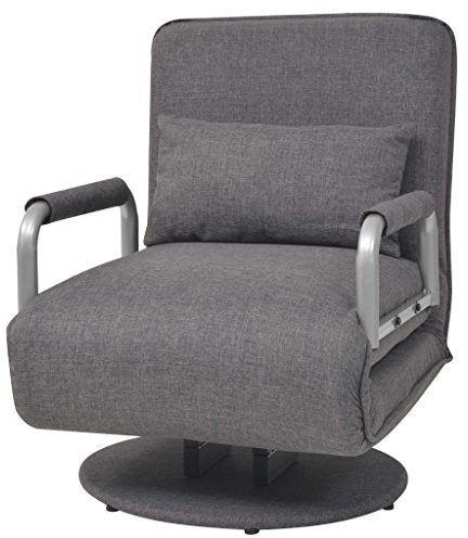 Festnight Klappbar Drehstuhl Drehsessel Schlafsessel als Chaiselongue Schlafsofa Klappbett 60 x 75 x 80 cm