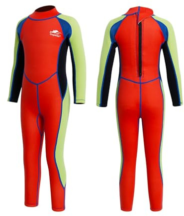 Gogokids Wetsuit Kids, 2.5mm Neoprene Thermal Swimsuit with UV Protection & Back Zipper, Full Wet Suits for Girls Boys Swimming in Cold Water, Surfing, Snorkeling