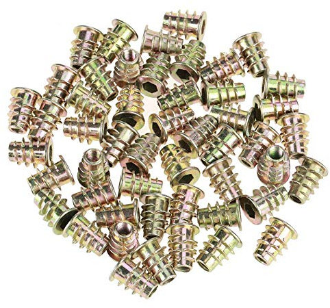 50 Pz Dadi M5*13 Tipo Filettato Esagonale Testa di azionamento In Lega di Zinco Filo Mobili Mobili Hex Socket Vite Per Legno Inserto Kit di Assortimento