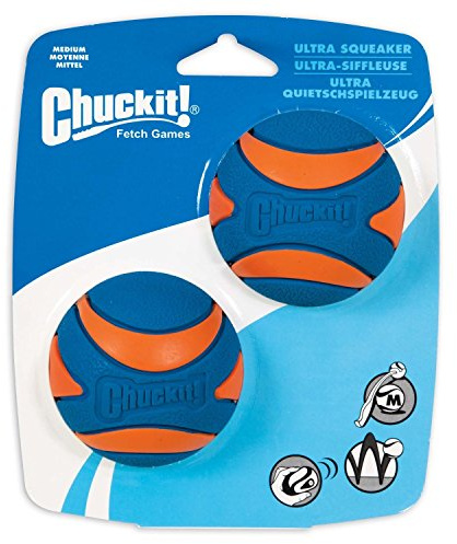 Chuckit! 6 Pack of Ultra Squeaker Ball Dog Toys, Medium, Whistles When Thrown