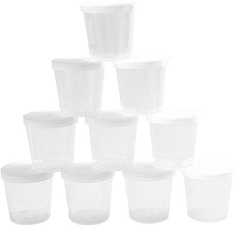 30 Ml Kunststoff-messbecher Labor Experiment Chemie Küche Liquid Measure Zylinderrohr Kanister Mit Deckel 10pcs