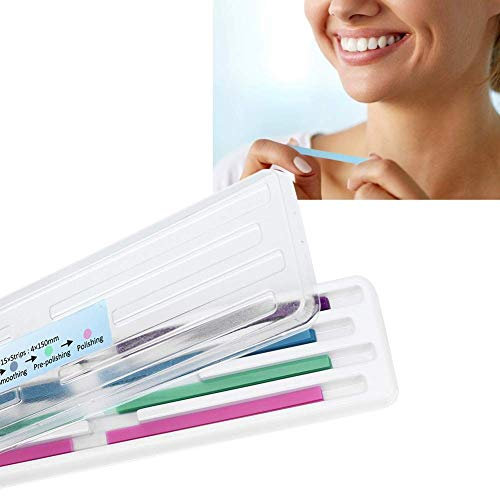 Tiras de pulido - 60 piezas/paquete Tiras abrasivas dentales Pulido de dientes Acabado Kit de herramientas de contorno brillante para el contorno brillante de todas las superficies interdentales