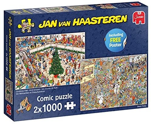 20033 Jan Van Haasteren-Weihnachtseinkäufe-2x 1000 Teile Zubehör, Mehrfarben