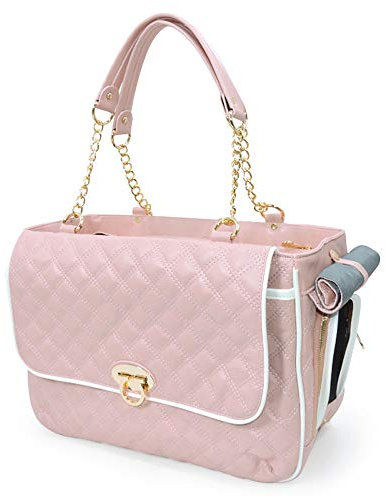 Haustier-Handtasche Hundetragetasche Schultertasche PU Leder Welpen Geldbörse Katze Tote Taschen Geeignet für kleine Hunde und Katzen Wandern Reisen (Rosa)