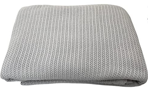 Family Bedding Graue Zellulärdecke, Einzelbett, Zellulärdecke, Baumwolle, großer Bettüberwurf, wendbar, leicht, Thermisch, weich, traditionelle Zelldecke, 180 x 230 cm