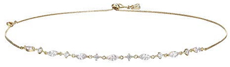 Heideman Halskette Arte Damen - aus hochwertigem Edelstahl - gold silber farbend - Kette mit weißen Steinen für stilbewusste Frauen - 40,5cm lang - für Layering geeignet