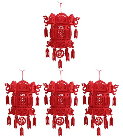Cabilock Chinesische Laternen Garten Lampions: 4 Stücke 2022 Neujahr Silvester Deko Weihnachten Dekoration Weihnachtsbaumschmuck Gartendeko für Sushi Restaurant Lampen Dekoration