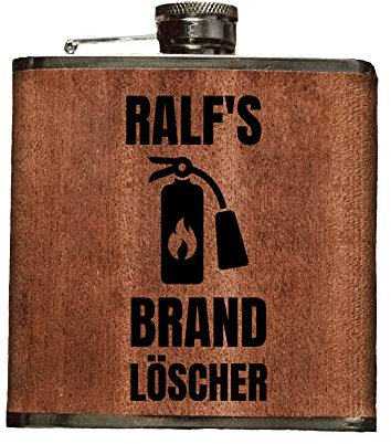 ABENTEUERNAH - Personalisierter Flachmann mit Gravur - Individuelle Geschenke für Männer - Ideals als Vatertagsgeschenk, Geschenk für Camper oder als Jäger Geschenk (Brandlöscher)