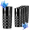 PLATINUX Schwarze Longdrinkgläser mit Diamant Muster Glas 6er Set 300ml (max. 350ml) Wassergläser Trinkglas Bargläser