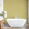ABAKUHAUS Retro abziehbare & klebbare Tapete für Zuhause, Klassische Checkered gestreiftes, selbstklebendes Wohnzimmer Küchenakzent, 33 cm x 250 cm, Marigold Grüne Sahne