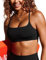 CRZ YOGA Damen Bikini Oberteil Gepolstert Sport BH Verstellbar Spaghetti Träger Bademode Swimsuit Bra Top Schwarz 44