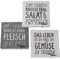 ReWu Servietten Grillen Sprüche 3er Set 60 Stück Papierservietten Motivservietten 17x17 cm Tischdekoration