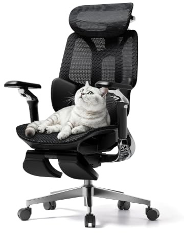 Hbada E3 Pro 2026 Fauteuil de Bureau Ergonomique - Soutien Lombaire 3 Zones | Appui-Tête 4D, Accoudoirs à 720°, Maille Respirante Effet « nuage », Idéal Pour la Maison et le Bureau, Avec Repose-Pieds
