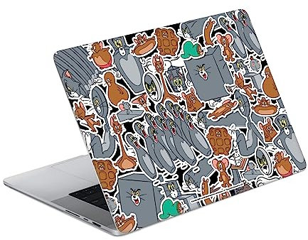 Head Case Designs Offizielle Tom and Jerry Lustige Kunst Aufkleber Collage Grafiken Vinyl Haut Aufkleber Abziehbild Abdeckung kompatibel mit MacBook Pro 14 A2442