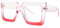 Pro Acme Blaulichtfilter Brille Damen Herren - Die Große Rechtecke für Frauen Fake brille(Rosa Rot Frame)