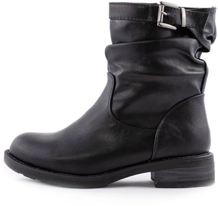 Toocool Stivaletti donna biker bassi motociclista casual fibbia Scarpe stivali G527