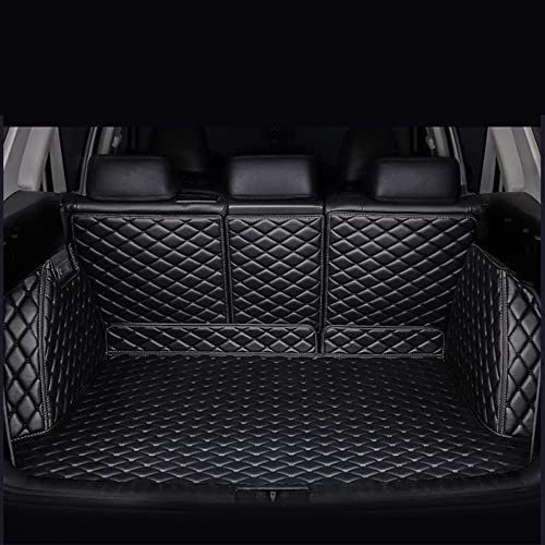 OLOI Auto Leder Kofferraummatte für VW Tiguan 2017-2023, Antirutschmatte Kofferraum Schutzmatte Kofferraumschutz, Auto Zubehör,A/All-Black