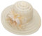 HilyBony Kentucky-Hut mit breiter Krempe, Organza-Derby-Hut, Braut, Hochzeit, Kirche, Teeparty, breite Krempe, Sommer-Sonnenkappe, beige, M