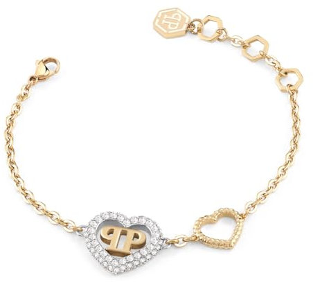 Philipp Plein Damen Armband Armkette Edelstahl Gold PLEIN ROCKED HEART PJZEA04BU