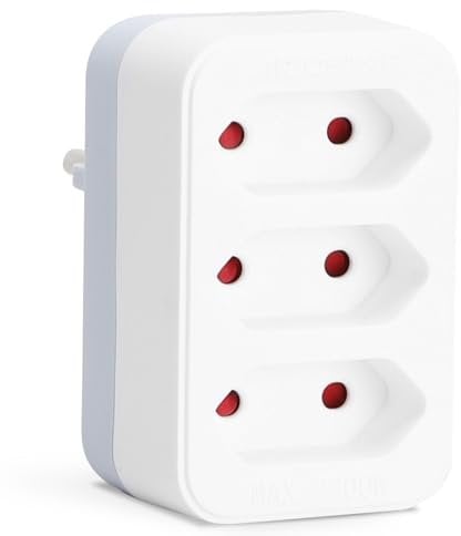 Aigostar Mehrfachsteckdose für Eurostecker,Steckdosenadapter 3 Fach,3 Euro Steckdose Kindersicherung, 2300W,Weiß