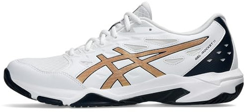 Asics Herren Gel-Rocket 11 Sneaker, White Pure Gold, 41.5 EU