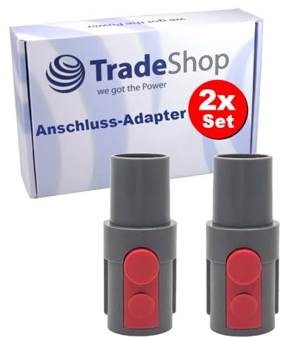2x Trade-Shop Anschluss-Adapter auf 32mm Zubehör Werkzeug Tool kompatibel mit Dyson V7, V8, V10, V11, V15, V12 Detect Slim Absolute Staubsauger