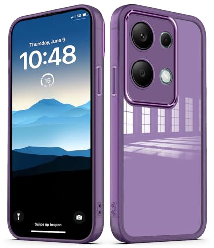 PanXCase Funda Transparente para Xiaomi Redmi Note 13 Pro 4G / Poco M6 Pro - Carcasa Clear con Lens Protector Delgada Suave Protección Cámara Antichoque Antiarañazos Cover (Violeta)