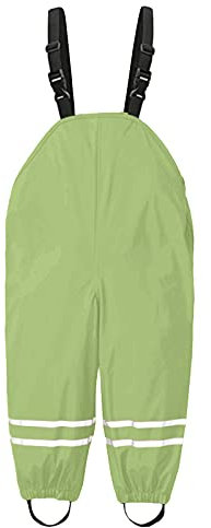 Generisch Salopette antipioggia per neonati, antivento, impermeabili, tuta da fango, Playsuit, pantaloni da pioggia foderati in nylon, verde, 92 cm