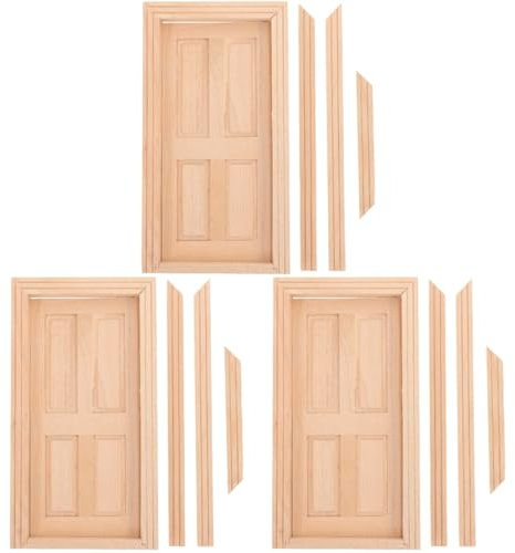 ifundom 3 Piezas De Muñecas Puerta De Madera Muñecas Puertas De Madera Sin Pintar Puerta De De Muñecas Muebles En Miniatura Puerta En Miniatura Mini Adorno Mini Modelo De Puerta