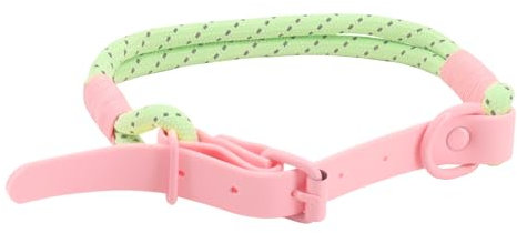 Beowanzk Hundehalsband, reflektierendes Hundehalsband-Supreme mit weichem & starkem Nylon, Hundehalsbänder für kleine, mittelgroße Hunde (Rosa-Grün, M)