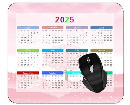 YENDOSTEEN 2025 Calendar Mouse Pad with Holidays,Spring Background Mouse Mat for Office Computers Laptop Men Women #324
