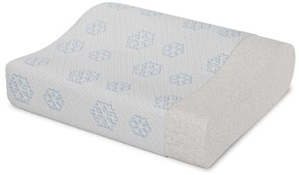 MARPUR Schlafkissen Nackenstützkissen Orthopädisches PURTEX Ice, Füllung: Schaumstoff härte H3 in Weiß mit Schneeflocken, Kopfkissen Ink. Bezug, Waschbar mit kühlendem Effekt, 50x35x12/7 cm