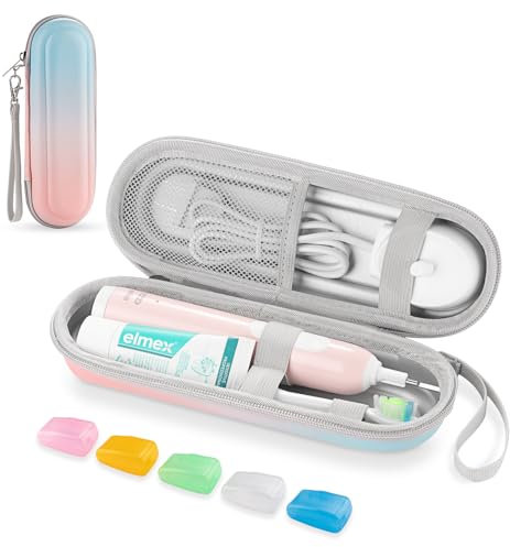 TYSORETY Zahnbürsten-Reiseetui für Oral-B/Oral-B Pro/Phlips Sonicare elektrische Zahnbürste, tragbares Hartschalen Reisetasche (Gradient mit Bürstenkopf Schutzhülle)
