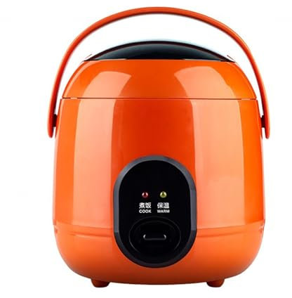 Rice Cooker Mini 1.2L Multicooker with Removable Non Stick Rice Pot Steaming and Keeping Warm,Orange