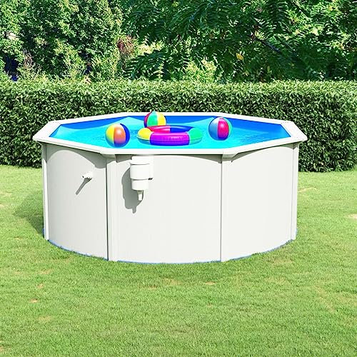 Piscina & Spa, PiscinePiscina con parete in acciaio 300x120 cm Bianco