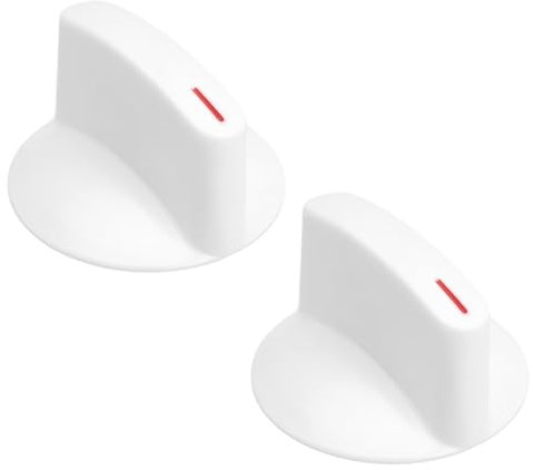 Create idea 2 Unidades Perilla Selectora de Lavadora con Clip Repuesto de Perilla de Secadora WH1X2721 AP2044893 Compatible con Haier Compatible con Whirlpool Color Blanco