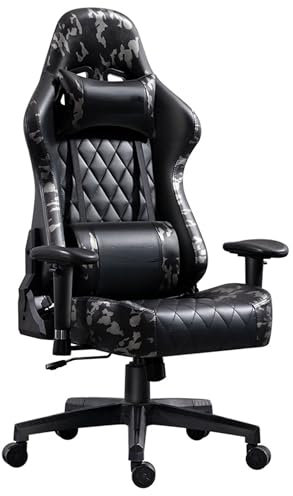 Ergonomischer Gaming-Bürostuhl mit Funktion, verstellbaren Rückenlehnen und Dual-Bluetooth-Lautsprechern, bequemer PU-Leder-Schaukelstuhl für Erwachsene