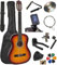 AMROVA Pack Guitare Classique 3/4 Enfant pour Gaucher (9 à 12 ans) 10 Accessoires Cour Vidéo et CD (Sunburst, 3/4, Gauche)