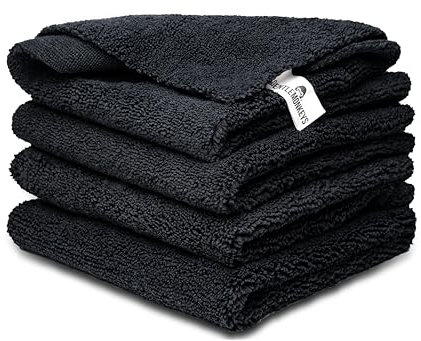 GENTLEMONKEYS Mikrofasertücher Auto (4er Set) • Ultraweiche & saugstarke Doppelflor Trockentücher • Poliertücher für lackschonende & kratzfreie Autopolitur & Autopflege • 40x40cm