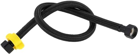 Anschlussschlauch Armatur 2 Stück G1/2 schwarzer Nylon-Wasserzulaufschlauch, Wasserhahnschlauch, Warmwasserbereiterrohr, Toilettenanschluss, Küchen- und Badezimmerschlauch, komplett schwarzes Rohr(50c