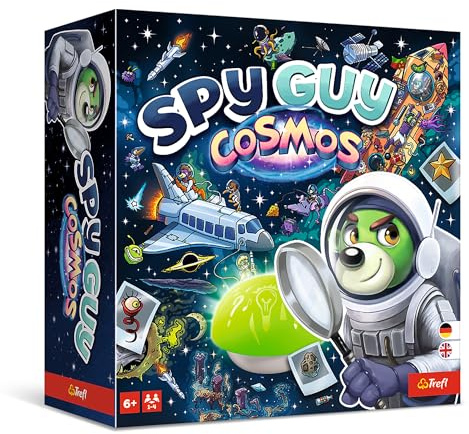 Trefl – Spy Guy Cosmos – Kooperatives Beobachtungsspiel | elektronische Spieluhr, 17-teiliges Spielbrett, Familienbrettspiel für Erwachsene und Kinder ab 6 Jahren
