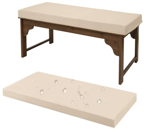 ZSWXF Bankauflage Outdoor Wetterfest,Sitzkissen Sitzauflage Sitzpolster Bank,rutschfeste Bankkissen Sitzkissen Outdoor,FüR Fensterbank Innen Gartenbank Auflag Wasserfest Sofakissen,Beige,160x45x5cm