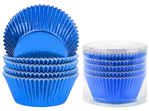 Baking Colored Foil Cupcake Liners: Excellent Food-Safe, 500 Mixed Pcs Set, Rose Gold, Silver, Gold, Red, Blue, Muffin Baking Ideal, Air Fryer Ninja