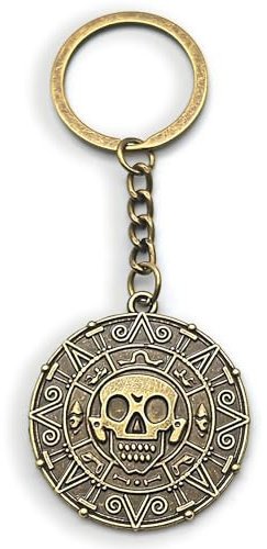 Zynara Skull Münze Piraten Schlüsselanhänger,Schlüsselanhänger Totenkopf,Glücksbringer Anhänger Abenteuer Geschenk für Männer Frauen, Geburtstag Weihnachten