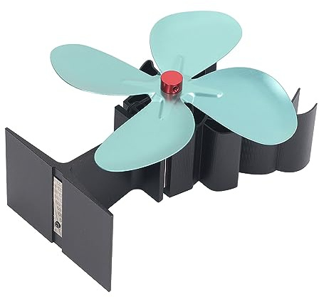 Bamjour Fireplace Fan Thermodynamic Radiator Fan Christmas Style 4 Blades Single Motor Metal Wood Stove Fan