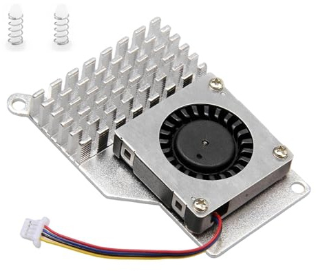 Active Cooler für Rasp-Pi 5 Ulegqin Active Cooler Aktiver Radiator Kühler mit temperaturgesteuertem Gebläse Lüfter Aluminium Kühlkörper Kompatibel mit RasPi 5 Kühler/Lüfter/Heatsink